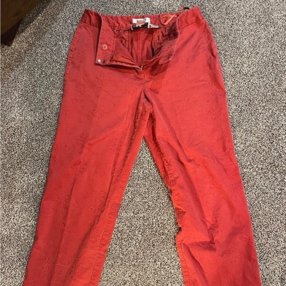 Red Textured Vintage Pants - Picture 1 of 6
